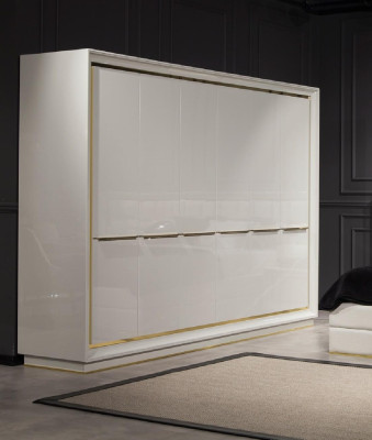 Kleiderschrank Modern Bequem in Weiß mit luxuriösem Stauraum Neu