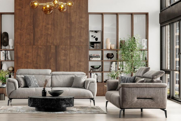 Elegante Sofagarnitur 3+3 Sitzer Stilvolle und Geräumige Wohnlandschaft