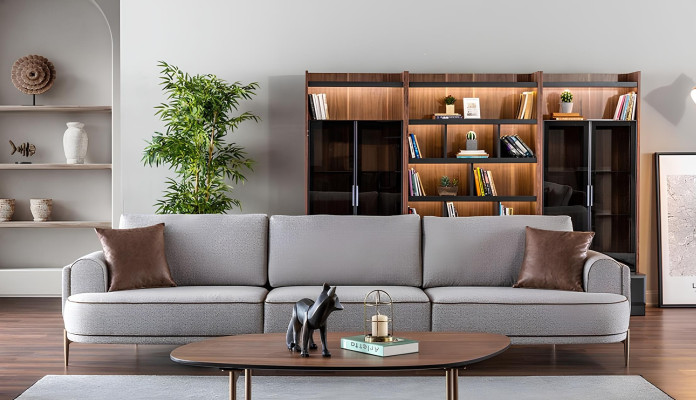 Stoffsofa Sofagarnitur Stoff Sofas Grau Sofa 32 Sitzer Couchtisch Möbel