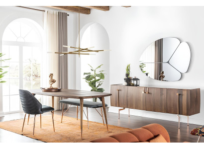 Essgruppe Esszimmer Esstisch Stühle Sideboard Set 10tlg Holz Braun