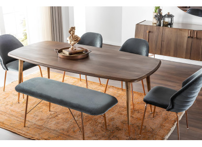 Essecke Essgruppe Esszimmer Esstisch Stühle Tisch Set 8tlg Holz Braun