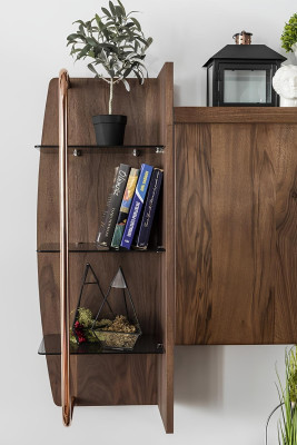 Wohnwand RTV Lowboard TV Ständer Sideboard Garnitur Braun Holz Regale