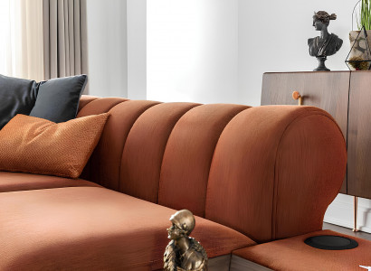 Sofagarnitur 321 Sitzer Sofa Sofas Stoff Tonanlage Blau Orange Sessel