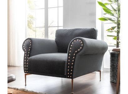 Sessel Ohrensessel Cocktailsessel Sitzer Modern Design Blau Stoff Sitz