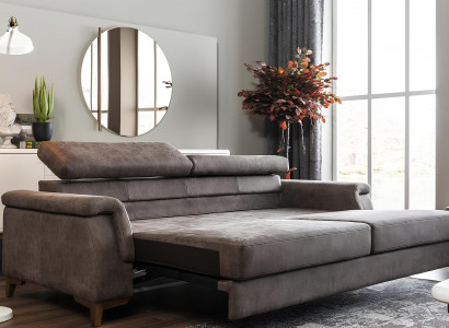 Dreisitzer Sofa 3 Sitzer Stoffsofa Sofas Grau Stoff Mit Bettfunktion