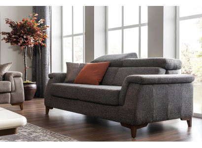 Luxus Sessel Ohrensessel Moderner Cocktailsessel Grau Leder Brandneu