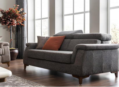 Luxus Sessel Ohrensessel Moderner Cocktailsessel Grau Leder Brandneu