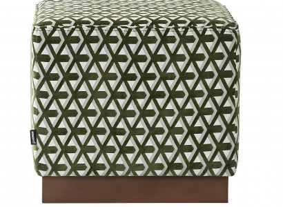 Hocker Puff Fußhocker Grün-weißer Polsterhocker Sitzhocker Stoff Sitz