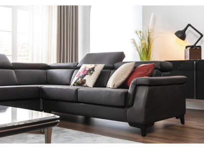 Sofagarnitur Ecksofa L-Form Couch Sessel Möbel Bettfunktion Schwarz Neu