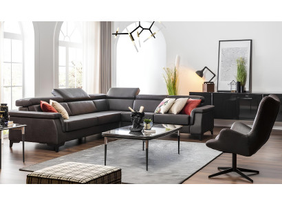 Sofagarnitur Ecksofa L-Form Couch Sessel Möbel Bettfunktion Schwarz Neu