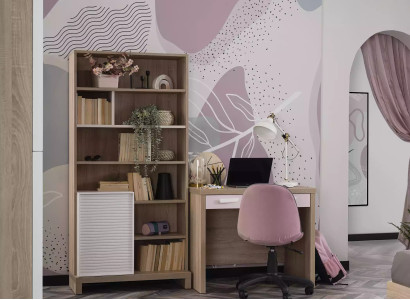 Schreibtisch Kinderzimmer Bücherregale Set 4tlg Computer Holz Rosa Neu