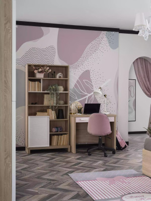 Kindermöbel Garnitur Kinderbett Kinderzimmer Bett Holz Rosa Set 8tlg