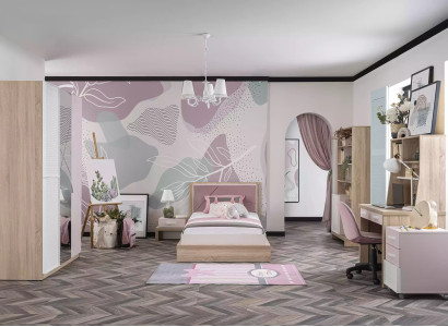 Moderner Kinderzimmer Kleiderschrank Dreitürig Holzmöbel Spiegelschrank