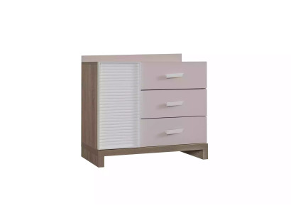Kinderkommode Kommode Schrank Kinderzimmerregal Rosa Holz Moderne Neu