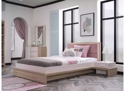 Kinderbett Kindermöbel Bett Bettrahmen Holz Rosa Kinderzimmer Modern