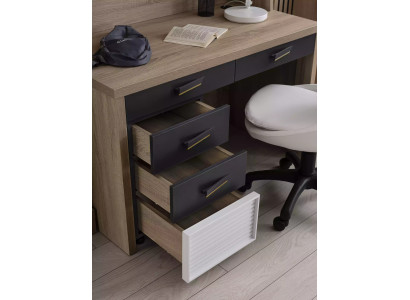 Garnitur Kinderbett Kinderzimmer Bett Holz Grau Kindermöbel Set 8tlg