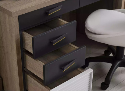 Garnitur Kinderbett Kinderzimmer Bett Holz Grau Kindermöbel Set 8tlg