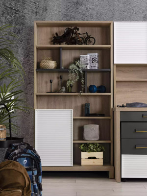 Bücherregal Kinderregal Aufbewahrungsregal Holz Braun Kinderschrank