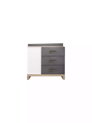 Kinderkommode Kommode Schrank Kinderzimmerregal Grau Holz Moderne Neu