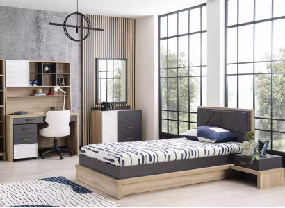 Kinderkommode Kommode Schrank Kinderzimmerregal Grau Holz Moderne Neu