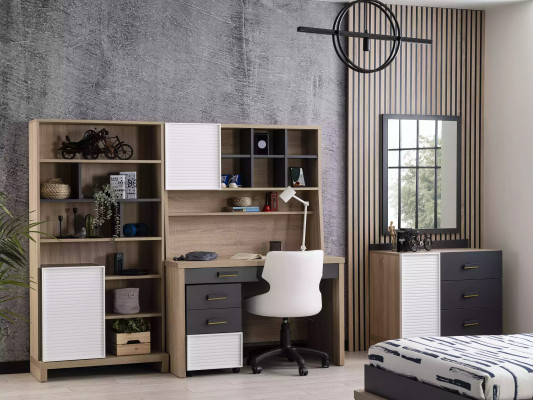 Schreibtisch Bücherregal Holz Kinderzimmer Braun Kinderzimmerregal