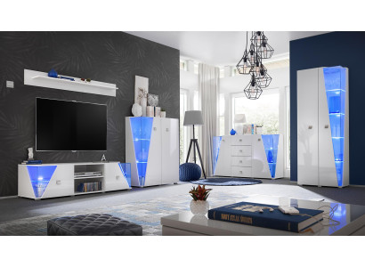 Wohnwand Set 5 tlg Kommode Luxus TV-Ständer Modern Wohnzimmer Design