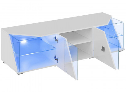 TV-Ständer Wohnwand Wohnzimmer Modern Möbel Lowboard Weiß Vitrine