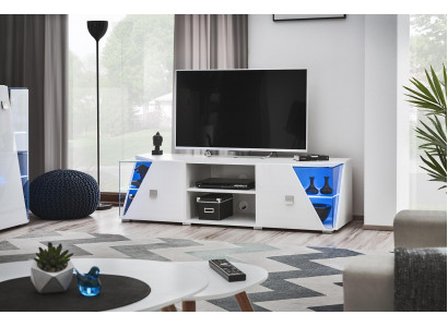 Wohnwand TV Ständer Holz Luxus Modern Möbel Weiß Wohnzimmer Neu