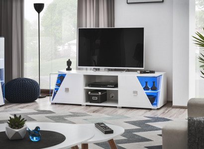 Wohnwand TV Ständer Holz Luxus Modern Möbel Weiß Wohnzimmer Neu