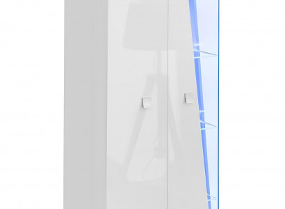 Luxus Kommode Weiß 2x Vitrine Wohnwand Wohnzimmer Set Holz Modern Möbel