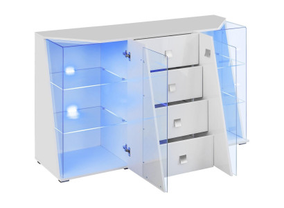 Modern Wohnzimmer Set Luxus Kommode Wohnwand Vitrine Neu Möbel Weiß