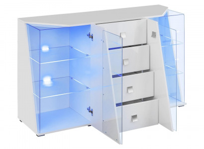 Modern Wohnzimmer Set Luxus Kommode Wohnwand Vitrine Neu Möbel Weiß
