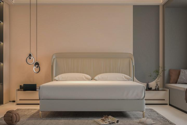 Luxus Bettgestell Modernes Design Grau mit Gold Bett Elegantem Kopfteil