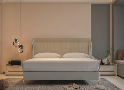 Luxus Bettgestell Modernes Design Grau mit Gold Bett Elegantem Kopfteil