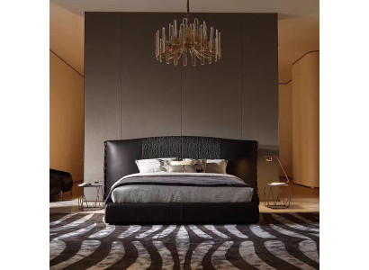 Designerbett Schwarz Modernes Polsterbett Luxus Schlafen Exklusives Design Stil