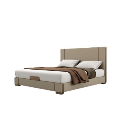 Luxusbett Beige Modernes Polsterbett Komfort Schlafen Stilvolles Design Elegant