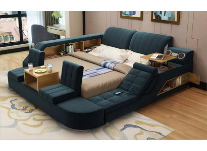 Multifunktionsbett Modernes  Komfort Schlafen Design Lounge Bett Polsterbett