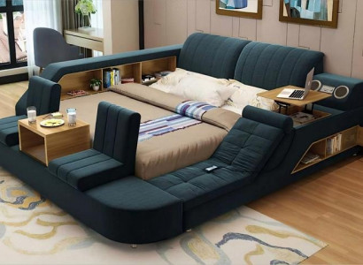 Multifunktionsbett Modernes  Komfort Schlafen Design Lounge Bett Polsterbett