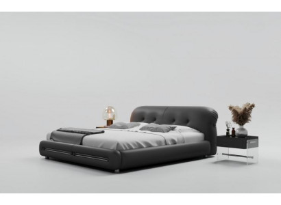 Polsterbett Schwarz Modernes Design Komfort Schlafen Stilvolle Luxusbett Bett