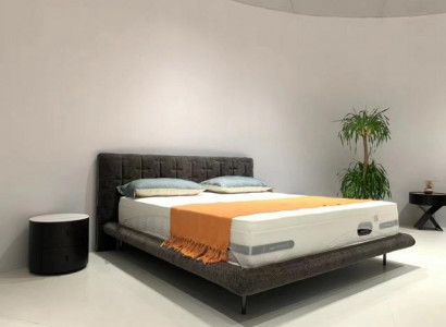 Modernes Polsterbett Grau Komfort Schlafen Stilvolles Design Luxusbett Bett