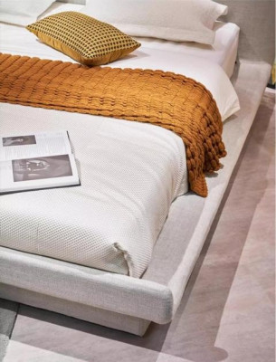 Luxusbett Beige Modernes Polsterbett Komfort Schlafen Stilvolles Design Bett