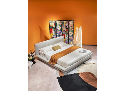 Luxusbett Beige Modernes Polsterbett Komfort Schlafen Stilvolles Design Bett