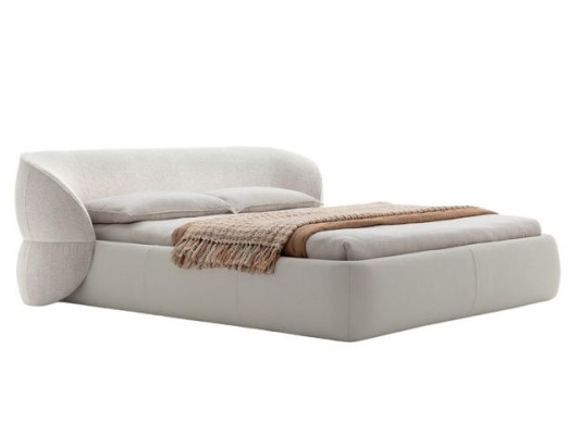 Design Polsterbett Modernes Schlafsofa Möbel Grau Kuschelig Stoffbezug Elegant
