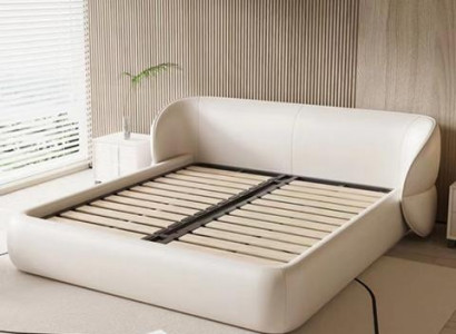 Design Polsterbett Modernes Schlafsofa Möbel Grau Kuschelig Stoffbezug Elegant