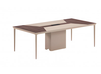 Konferenztisch Beige mit Holzstruktur und modernem Design für Büro und Meeting
