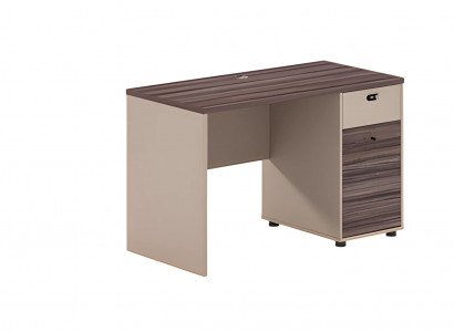 Schreibtisch Kompakt Holzoptik Braun Beige Mit Schubladen Schloss Büro Design