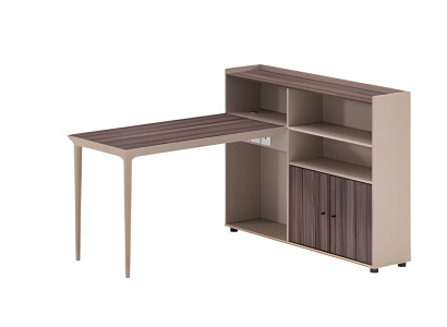 Schreibtisch Regal Kombination Holzoptik Braun Beige Modern Viel Stauraum Büro