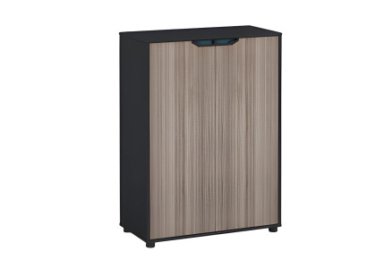 Kommode Modern Holzoptik Braun Schwarz Hohe Ausführung Mit Türen Stauraum