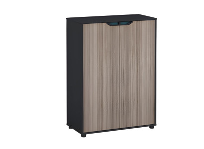 Kommode Modern Holzoptik Braun Schwarz Hohe Ausführung Mit Türen Stauraum