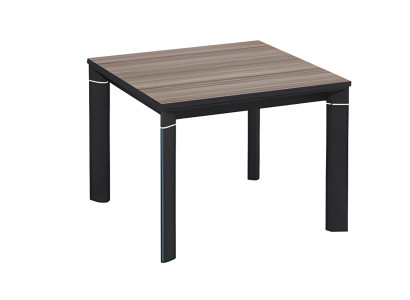 Beistelltisch Holzoptik Quadratisch Schwarz Metallgestell Modern Wohnraum